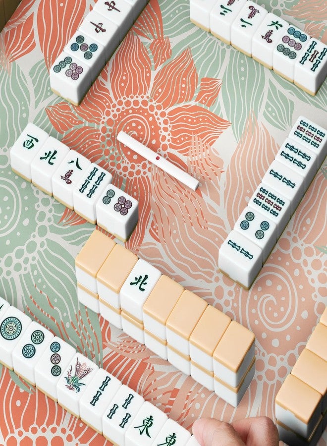 molovsiny Mahjong Mat for Table - Durable Mahjong Table Cover with Unique Design, Premium Mahjong Accessories, Perfect Mahjong Gifts for Women, Game Mat for Mahjong and Board Game Enthusiasts (Peach Blossom) - Image 4